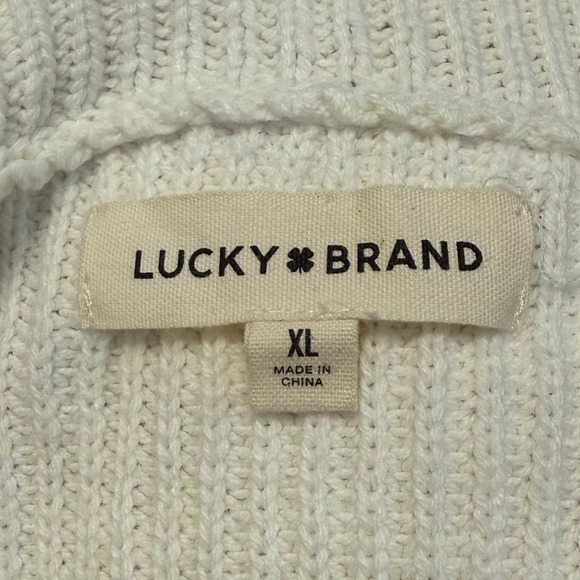 Lucky Brand Women's White Strawberry Embroidered Knit Sweater XL - Picture 3 of 5